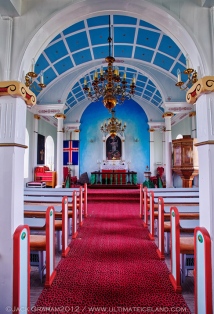 Inside an Icelandic church by jack graham