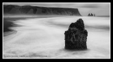 Sea stack on Iceland beach